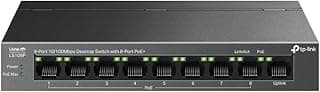 محول ايثرنت لسطح المكتب LS109P ب 9 منافذ 10/100 ميجابايت في الثانية مع 8 منافذ PoE بلس من تي بي-لينك