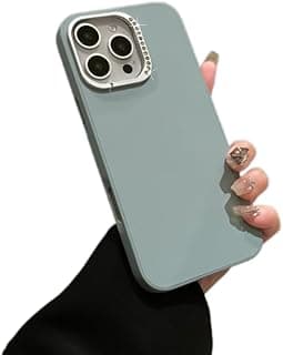 جراب حمايه من Next Store متوافق مع iPhone- 16 pro ملمس جلد فاخر، حلقة كاميرا مرصعة، ممتص صدمات، تصميم نحيف، غطاء واقي أنيق (جراي)