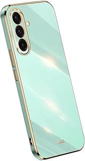 جراب سيليكون لهاتف سامسونج Galaxy A26 5G / A26 (4G)، حواف ذهبية، اخضر