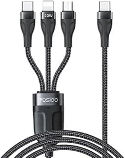 CA89 3 in 1 Fast Charging Cable, 20W USB-C PD Fast Charging Cable, Supports Lightneng, Micro USB, Type-C, High Quality Aluminum Shell