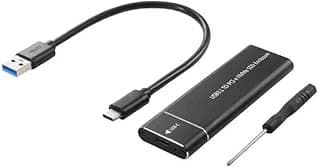 M.2 NVMe SSD Enclosure – USB-C 3.1 Gen 2 External Case for M-Key & B+M Key SSDs (2230/2242/2260/2280), Tool-Free Aluminum Shell – Black
