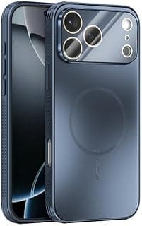 جراب بريميوم لسلسلة iPhone 17 Pro Max، سيليكون، يدعم الشحن اللاسلكي، حماية للكاميرا، تصميم احترافي (أزرق)
