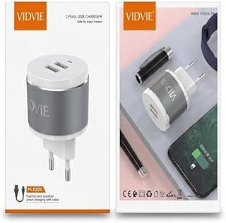 شاحن حائط بمنفذين USB، موديل PLE229، مع كابل، شحن ذكي
