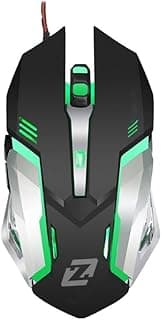 ماوس العاب ZR-1850 بسلك USB - تصميم خفيف الوزن على شكل خلية نحل ومستشعر بصري 3600 نقطة لكل بوصة و6 ازرار قابلة للبرمجة وكيبل نايلون مضفر للتوصيل والتشغيل للكمبيوتر واللابتوب والكمبيوتر المكتبي وويندوز