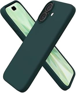 جراب متوافق مع iPhone 17 مقاس 6.3 بوصة، جراب هاتف نحيف من السيليكون السائل بثلاث طبقات مغطى بالكامل بجل ناعم من المطاط، مقاس 6.3 بوصة، أخضر زيتوني