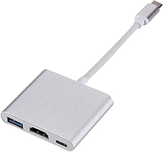كابل محول Type-C إلى HDMI بدقة 4K، محول USB3.1 Type-C إلى HDMI 3-in-1 عالي الدقة