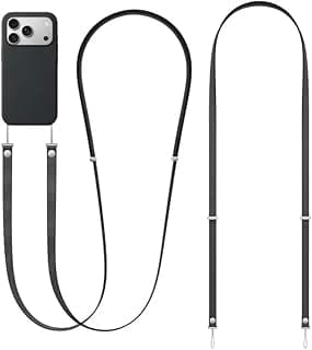 Original Magnetic Crossbody Strap for iPhone 17/Pro/Max/Air Phone Cases with Dual Lanyard Holes, Adjustable Neck Lanyard 108-208cm for Women & Men (Black)