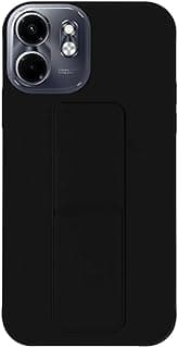 جراب ظهر بمسند لهاتف Infinix Smart 9 / Hot 50i مع مغناطيس للسيارة، سيليكون ناعم، مسند أفقي ورأسي، حزام معصم، حماية كاملة ضد البصمات (أسود)