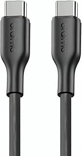 كابل شحن سريع 100W من USB-C إلى USB-C موديل OCD-1145CC (1 متر)، تيار عالي 5A، مزامنة بيانات 480Mbps، يدعم Power Delivery - أسود