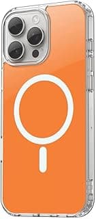 Colorful Back Case For Iphone 15 Pro Max Acrylic Magnetic Phone Cover Back Panel Transparent Mobile Case Anti-Yellow (Orange)