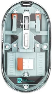R8 1766 Rechargeable Transparent Dual-Mode Mouse – Bluetooth / 2.4G Wireless Connection – Silent Clik – 6D – Power Saving on/off button – 1600DPI – 500mAh – For Office Business (Sky Blue)