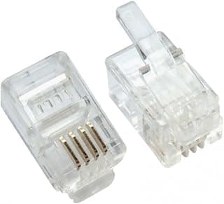 Rj11 4P4C Modular Plug for Telephone Cable, offering reliable connectivity for phone systems, DIY projects, and repairs. (30)