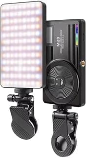 إضاءة فيديو M20 LED، عدد 124 لمبة LED، درجة حرارة 2500-9000K، بطارية 3000mAh، إضاءة كاميرا مغناطيسية RGB مع مشبك تثبيت، شحن Type-C