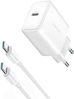 شاحن من جويروم بمنفذ USB متوافق مع آيفون 15 وسامسونج جالاكسي وجوجل بيكسل بمنفذ واحد بقوة 30 واط مع شحن سريع وباور ديليفري وتصميم مدمج