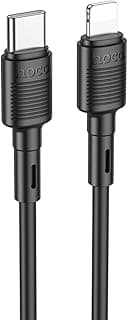 X83 - كابل Victory PD للشحن السريع ونقل البيانات (20 وات - 1 متر)، منفذ USB-C إلى Lightning، متوافق مع ابل ايفون وايباد وايربودز - أسود
