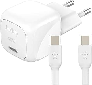 بلكن شاحن بوست تشارج صغير الحجم (30 واط) شاحن سريع USB نوع سي لتوصيل الطاقة لابل ايفون وسامسونج جالكسي وايباد وايربودز والتابلت وغيرها مع كابل USB-C - ابيض، كابل C الى C متضمن