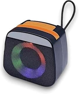 Bluetooth Speaker Wireless Portable 5W USB AUX FM Radio LED Light Phone Holder Stand Rechargeable Desktop Sound System Home Office