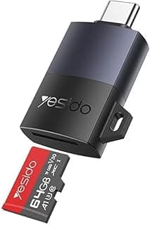 MicroSD Card Reader, Compatible Type C Connector, Black