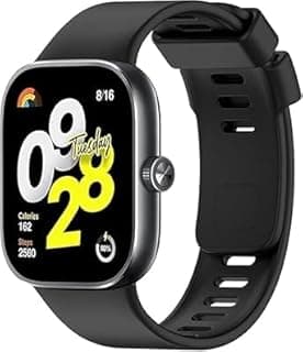 حزام سيليكون Nopatia متوافق مع ساعة Redmi Watch 4، متوافق مع سوار شاومي Redmi Watch 4، تصميم رياضي مريح وقابل للتعديل، سيليكون ناعم (أسود)