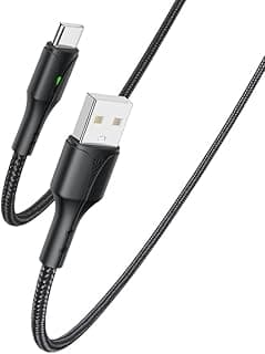 V Volt CA98 Cable, USB to Type-C 2.4A Charging Data Cable, 2 Meters, Durable Braided with Practical Indicator Light