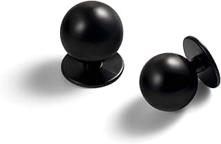 2 Pack Matte Black Ball Cabinet Knobs 20mm Diameter Solid Zinc Alloy Drawer Dresser Knobs Modern Kitchen Cupboard Bathroom Furniture Hardware
