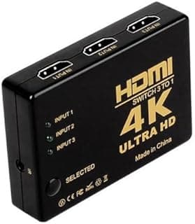 Black Mini 3 Port Hdmi Switch 3X1 Hdmi Switcher 3 Input 1 Output For Hdtv 1080P Video Black