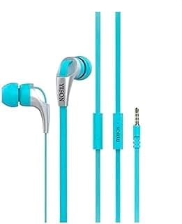 سماعات أذن عالمية YASON Cx330، سماعة سلكية 3.5mm داخل الأذن مع ميكروفون، صوت نقي وتصميم مريح وعملي للموبايلات (أزرق)