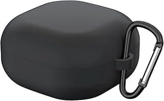 Silicone Protective Case Compatible with Samsung Galaxy Buds FE, Soft Shock Absorption and Dustproof Cool Design Provides Effective Protection(Black)