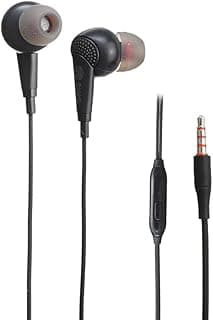 MG-12 Wired Earphones 3.5mm Jack, In-Ear Design with Mic & Remote Cable Length 130CM, Black