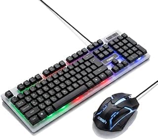 Crash X90 Wired Gaming Keyboard and Mouse RGB 104 Keys 1000 DPI Mouse Compatible with Windows and Mac