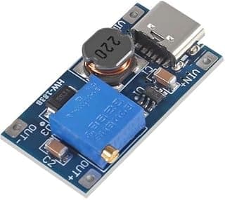 وحدة تعزيز الطاقة MT3608 تيار مستمر-تيار مستمر 2 امبير مع مدخل USB نوع C - جهد قابل للتعديل 5 فولت - 28 فولت كفاءة عالية 93% لمشاريع الإلكترونيات التي تعمل بالبطارية (1)