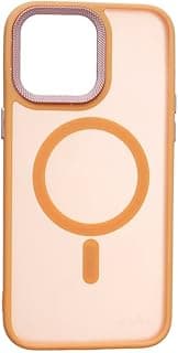 جراب ظهر بلاستيك لهاتف ابل iPhone 14 Pro Max، برتقالي M-S-516