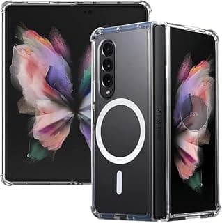 Magnetic Case for Samsung Galaxy Z Fold 4 7.6 inch, Premium Quality Clear Anti-Yellowing Slim Shockproof Protective Phone Case with Hard Back and Flexible Sides