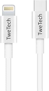 كابل شحن سريع USB نوع C إلى ايفون، 3.0 امبير، 18 وات من توي تيك، متوافق مع الموبايلات والتابلت واللاب توب واي ماك وماك بوك وماك وايفون وايباد وايبود والأجهزة الأخرى، أبيض، متر واحد