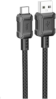 X94 - Leader, Charging And Data Transmission Cable, Type-C (1M - 3A) Compatible With Samsung Huawei Xiaomi Oppo - Black