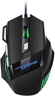 ماوس العاب ZR-1800 سلكي USB - مستشعر بصري عالي الدقة 4800 نقطة لكل بوصة - اضاءة خلفية LED RGB - 6 ازرار قابلة للبرمجة - تصميم مريح لالعاب الكمبيوتر الشخصي وFPS واللابتوب