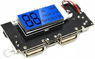داي-كيت باور بانك محمول بشاشة LCD مزدوجة 5 فولت 1 امبير 2.1 امبير شاحن بطارية 18650 يمكنك تركيبه بنفسك - وحدة باور بانك مع شاشة LCD مزدوجة USB 5 فولت 1 امبير 2.1 امبير وشاحن بطارية ليثيوم 18650