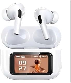 A20 Pro 2 Wireless Earbuds with ANC ENC Double Noise Reduction, Touch Screen Control, 360 Stereo Sound, Type C Charging (White)