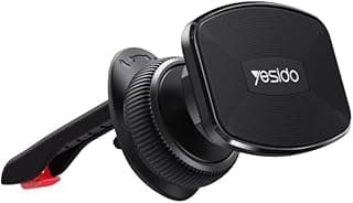 6 Ultra Strong Magnets Magnetic 360 Rotation Universal Car Air Vent Cell Phone Holder with Telescopic Hook Compatible for All Smartphones