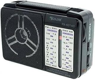 Classic Radio AC or Battery Operated 4 Band AM FM SW1 SW2 RX-606AC Mini Electric Radio Classic Design RX-607AC Black
