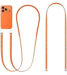 Original Magnetic Crossbody Strap for iPhone 17/Pro/Max/Air Phone Cases with Dual Lanyard Holes, Adjustable Neck Lanyard 108-208cm for Women & Men (Orange)