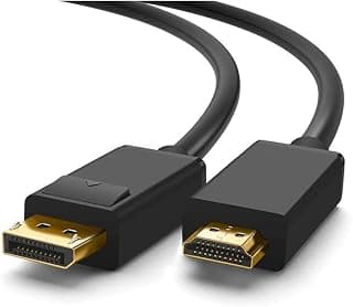 كابل DisplayPort إلى HDMI ذكر إلى ذكر، 4K Ultra HD، مضفر، 19 سن، صوت وفيديو متوافق مع اتش بي EliteBook و HTC VIVE