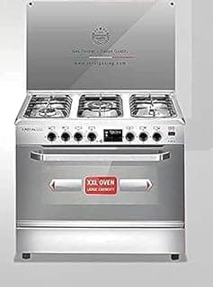 Royal Master Chef Pro Gas Cooker, 5 Burners, 90 cm, Stainless Steel,2 Fan,Full Safety,2 Digital Display