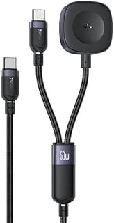 CA136C USB-C/Type-C. V Volt to Type-C & iWatch 2 in 1 Cable 1.2m 60W Fast Charging for PC and Mobile