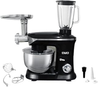 ATA 3 in 1 Food Processor - Electric Kneader, Blender, Meat Grinder - 6L Stainless Steel Bowl - 2000W Motor
