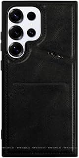 جراب محفظة فاخر من Next Store بغطاء مغناطيسي وحامل بطاقات متوافق مع سامسونج Galaxy S24 Ultra، تصميم عملي أنيق وحماية كاملة (أسود)