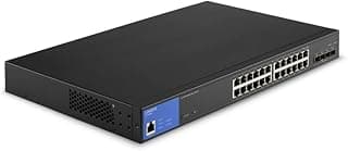 سويتش شبكة LGS328MPC-EU 24 Port 410W Gigabit PoE+ مع 4 منافذ 10G SFP+ Uplink، سويتش ذكي مدار، موزع إيثرنت بهيكل معدني، يوضع على الحائط أو المكتب