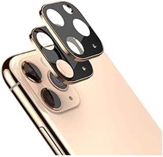 Camera Lens Screen Protector, Metal Frame Bubble Free High Definition Anti-Scratch Screen Protector Camera Lens for iPhone 11 Pro/11 Pro Max (Gold)