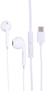 Wired Music Earphone Simple Design Containing HD Sound Quality With Microphone And Type C Edition - White