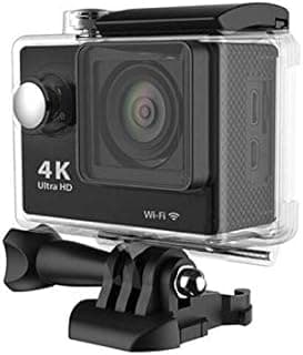 كاميرا أكشن رياضية سوداء 4K Ultra HD 1080P مع واي فاي، مسجل فيديو DV، مقاومة للماء حتى 30 متر